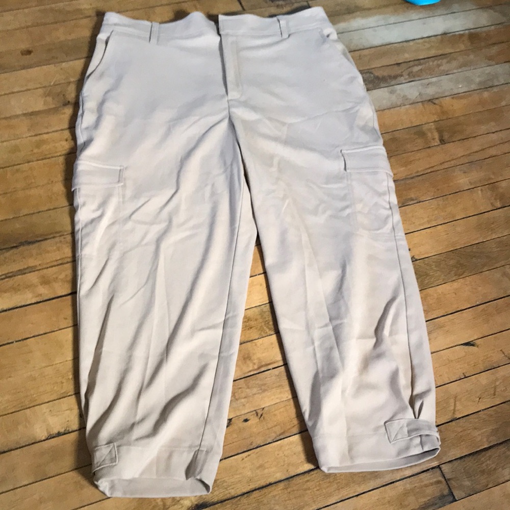 Simply Vera Vera Wang Womens Beige High Rise Cargo Pants XXL New